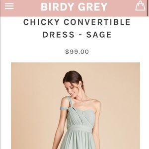 Convertible Birdy Grey Sage Bridesmaid dress